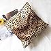 CARRIE HOME Soft Plush Leopard Print Faux Fur Decorative Throw Pillow Covers for Home Couch Sofa (Set of 2, 18x18 inch)