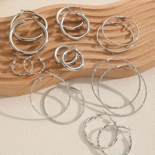 8 - Piece Set of Elegant and Simple Hoop Earrings for Women - Ideal for Daily Wear and Perfect as Gifts2