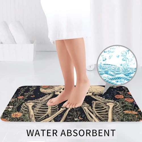 Alfombrilla de baño de calaveras góticas: evite resbalones con este set de 3 piezas 7
