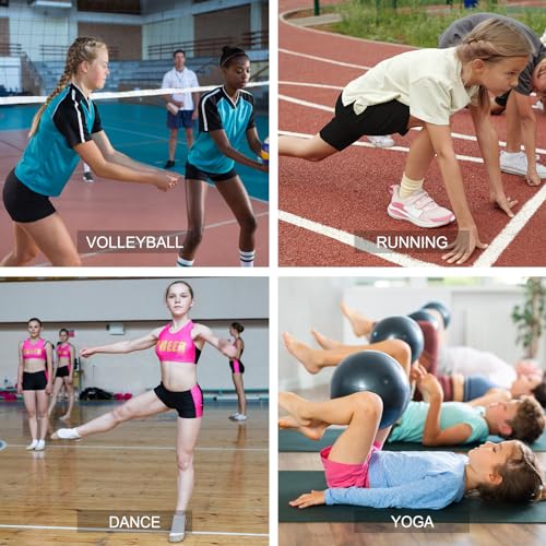 ANIVIVO Girls' 4" Volleyball Biker Dance Shorts Youth Spandex Yoga Shorts Kids Athletic Running Compression Shorts4