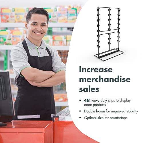 Ds The Display Store Candy Display Rack, Black 3-Row Countertop Snack Cart, Portable Retail Potato Chip Bag Holder, Sweets Organizer Stand For Party, Greeting Card Display Rack With Clips #TOP2