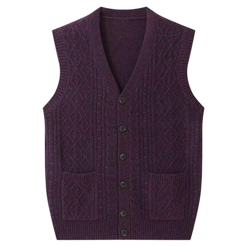 Men’s Classic Sleeveless Sweater Vest 100% Pure Cashmere V-Neck Style Pullover