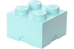 LEGO Storage Brick, 4 Knobs, Aqua Light Blue