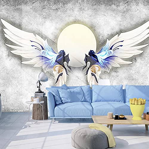 Papier peint ailes d'ange 3D style fresque d'art mural premium - 3