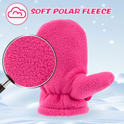 Image of BAVST Baby Toddler Winter Mittens Girls Warm Fleece Lined Gloves Kids Sherpa Lined Mittens for Boys