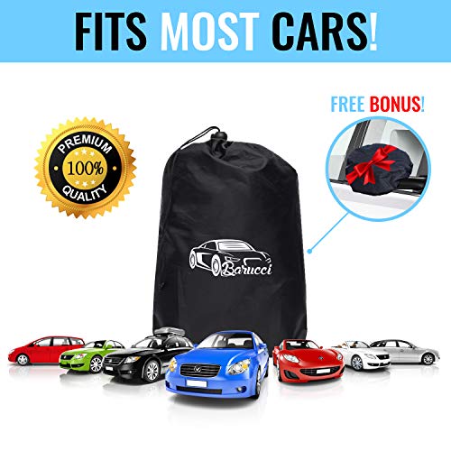 Car Windshield Cover - Frost, Ice, Snow, Water, Scratch, and Heat Resistant. Fits Most Cars, Trucks, SUV’s. All-Weather Protection for Your Windshield with Magnetic Cling. Mirror Covers Included