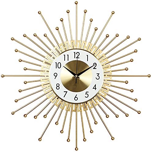 Horloge murale moderne 3D en métal de 21,2 pouces silencieuse pour salon