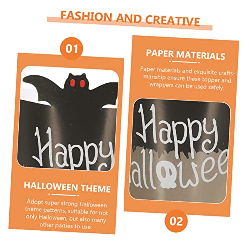 Toddmomy 24 Conjuntos De Cupcake De Inserção De Bolo De Halloween Topper De Cupcake De Casamento Emb