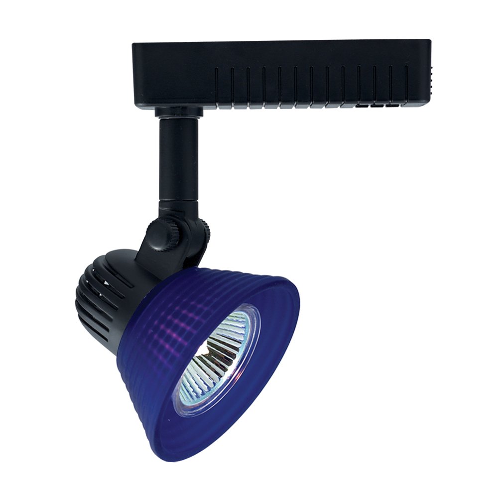 Jesco Lighting LLV10750BU/BK Mini Deco Series Low Voltage Track Head for L 2-Wire Single Circuit Track System, Blue/Black