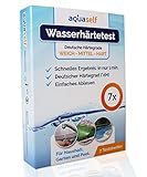 aquaself Wasserhärte Teststreifen – 7 Stück – Deutscher Härtebereich °dH – Wasserhärte testen in weich, mittel und hart.