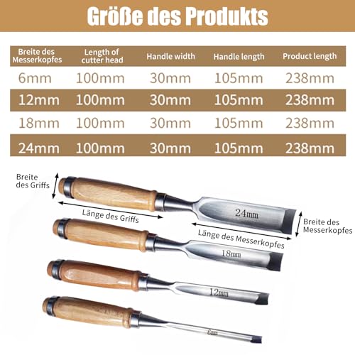 Ciseaux à bois set de gouges creuses semi-circulaires pour éviter les éclats - 5