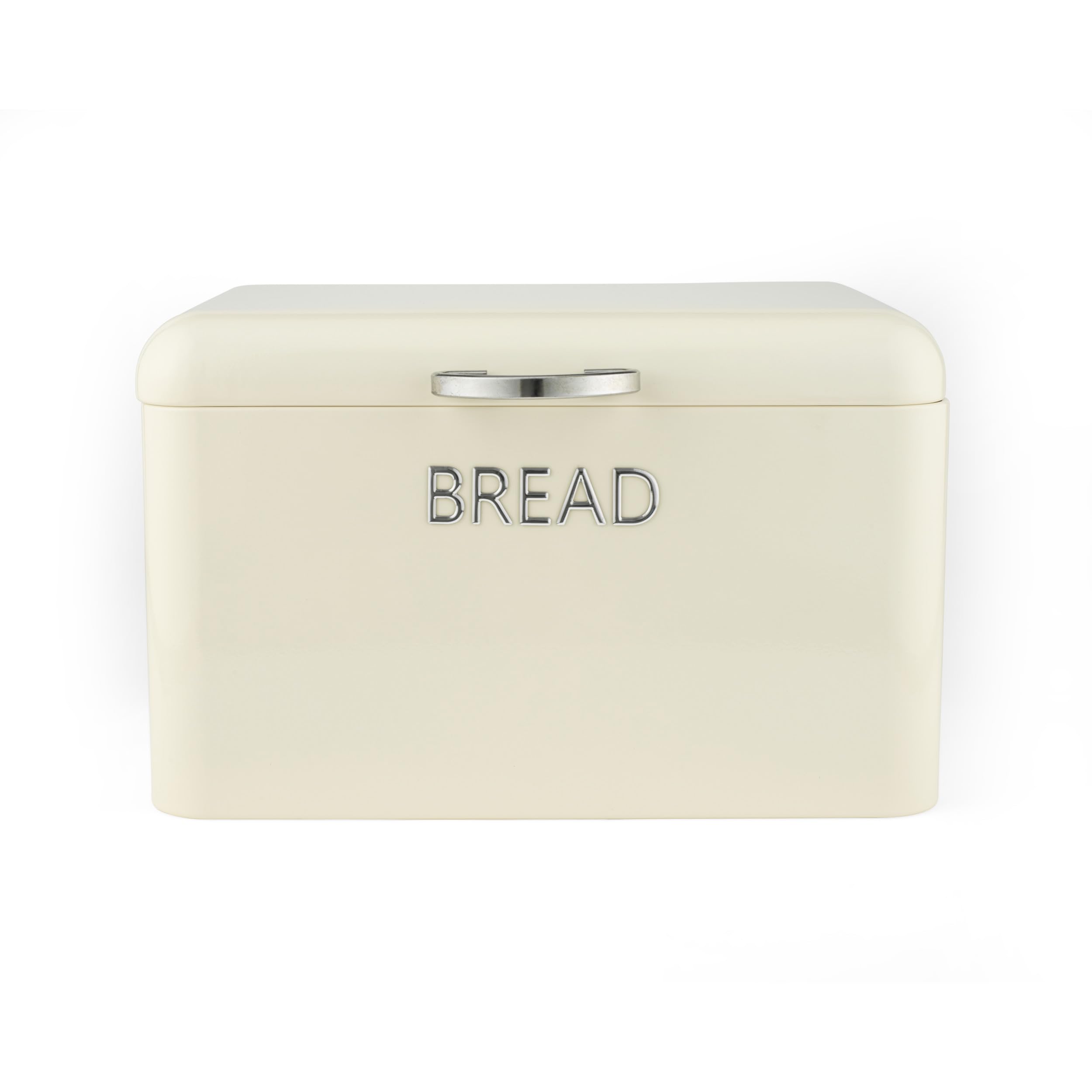 Salter Retro Cream Bread Bin – Vintage Style Storage Box for Pastries, Rolls, Bagels, Durable Steel, Embossed Lettering, Large Dry Food Container, Easy to Clean, Long-Lasting Freshness