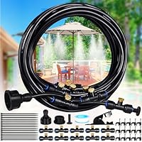 XUNIVERS 10M Sprühnebel Kühlung Bewässerungs System,Sprühnebel Kühlung Bewässerungs System DIY Wassernebel Nebelkühlsystem Mist Cooling mit, Bewässerungssystem Düse,für Sonnenschirme Gewächshaus
