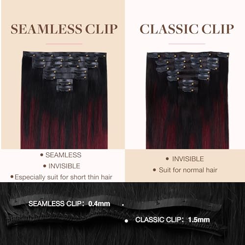 Image of GOO GOO Seamless Clip in Hair Extensions Real Human Hair Remy Extensions