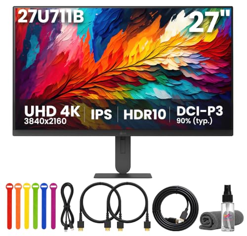 Image of LG Ultrafine U7 27 inch UHD 4K IPS Monitor 27U711-B | 1-Pack Bundle + More |