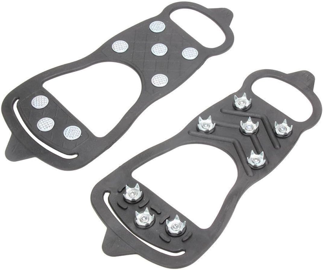Ice Cleats 1 Pair TPR Steel Shoe Crampons for Jogging Snow