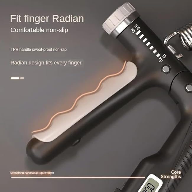 Hand Gripper Strengthener, Adjustable Resistance 22-220Lbs (10-100kg) Forearm Exerciser, Grip Strength Trainer for Muscle Building & Injury Recovery, Aerobic Hands
