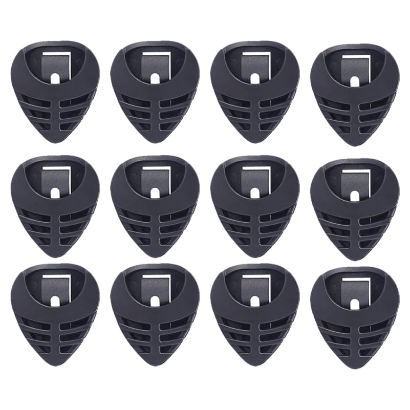 CVUTOVO 50piezas Cajas Autoadhesivas Para Púas De Guitarra Almacenamiento Portátil Negro Para Plectros...
