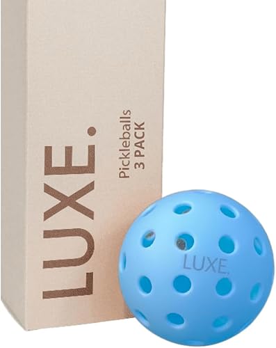 LUXE Pickleball Balls - Paquete de 3 bolas de pickleball rosas para exteriores, bolas de pickleball lindas y estéticas, regalos perfectos de