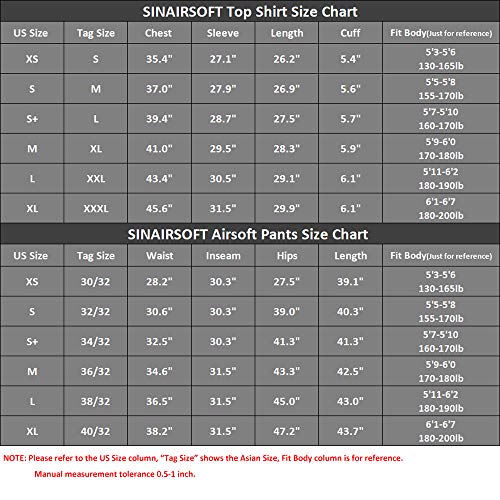 SINAIRSOFT US Army Uniform Shirt Pants with Knee Pads Tactical Combat Airsoft Hunting Apparel Camo BDU (MC,US XL =Asian Tag XXXL)