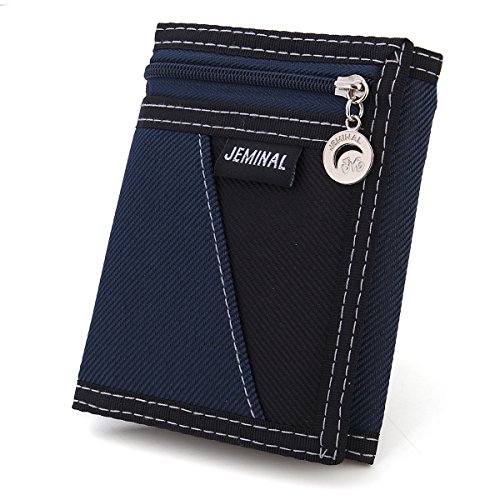 Cartera de Lona,OURBAG Monedero Triple de los Hombres de la Vendimia Bolso Casual Negocios Bolsillo de Dinero Azul Marino