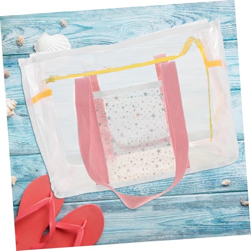 Sosoport Transparent Storage Bag Beach Bag for Women Zippered Toiletry Bag Travel Pouch Foldable Small Travel4