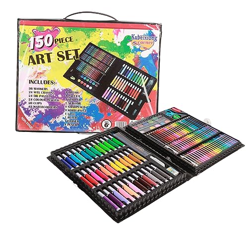 Marhynchus Paint Pen Set, 150 Pcs Art Pen Set, Complete Watercolor Pen Color Pencil Crayon Painting Set with Rich Colors, Material, Easy, Fountain Pens