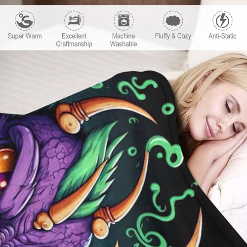 Couverture chaude confortable en flannel molleton dragon 140x180