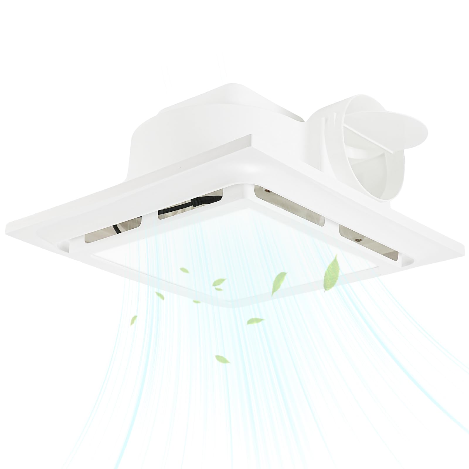 Photo 1 of Bathroom Exhaust Fan with LED Light 125 CFM, 9.5" Panel, 0.7 Sone Low Noise?Cutout Size 8"x8"?Duct 4 Inch Quiet Bath Ceiling Vent Fan Combo with 6500K 1200LM LED Light, for Bathroom, Laundry, Shower