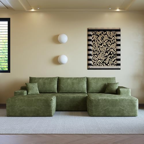 Image of 107 inch Cloud Sectional Sofa Boneless Couches with Chase