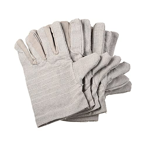 Utoolmart Lot de 3 paires de gants de travail en toile pour homme avec manchette lourde lavable pour bijoutiers, argenterie, hydratation, santé, musique, toile, travaux de soudage