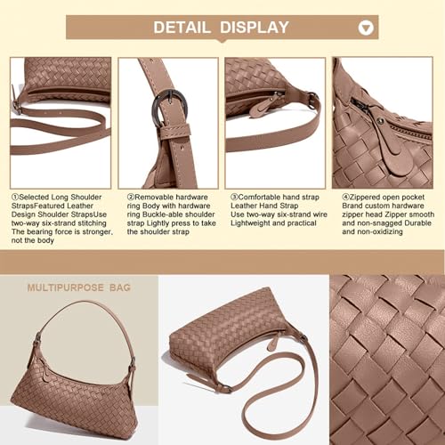 Image of Handbags Shoulder Bags for Women Small Bags Women's Woven Tote Bag Crossbody Handbag Travel Hand Bag Purse Hobo