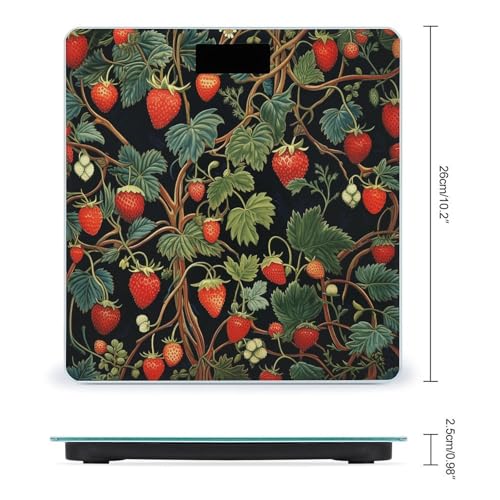 Báscula digital de baño con diseño fresa y vidrio templado miniatura 2