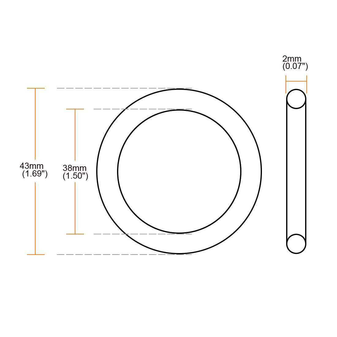 SOURCING MAP Joints Toriques Caoutchouc Nitrile 58mm OD 48mm ID 5mm Largeur Joint Étanchéité