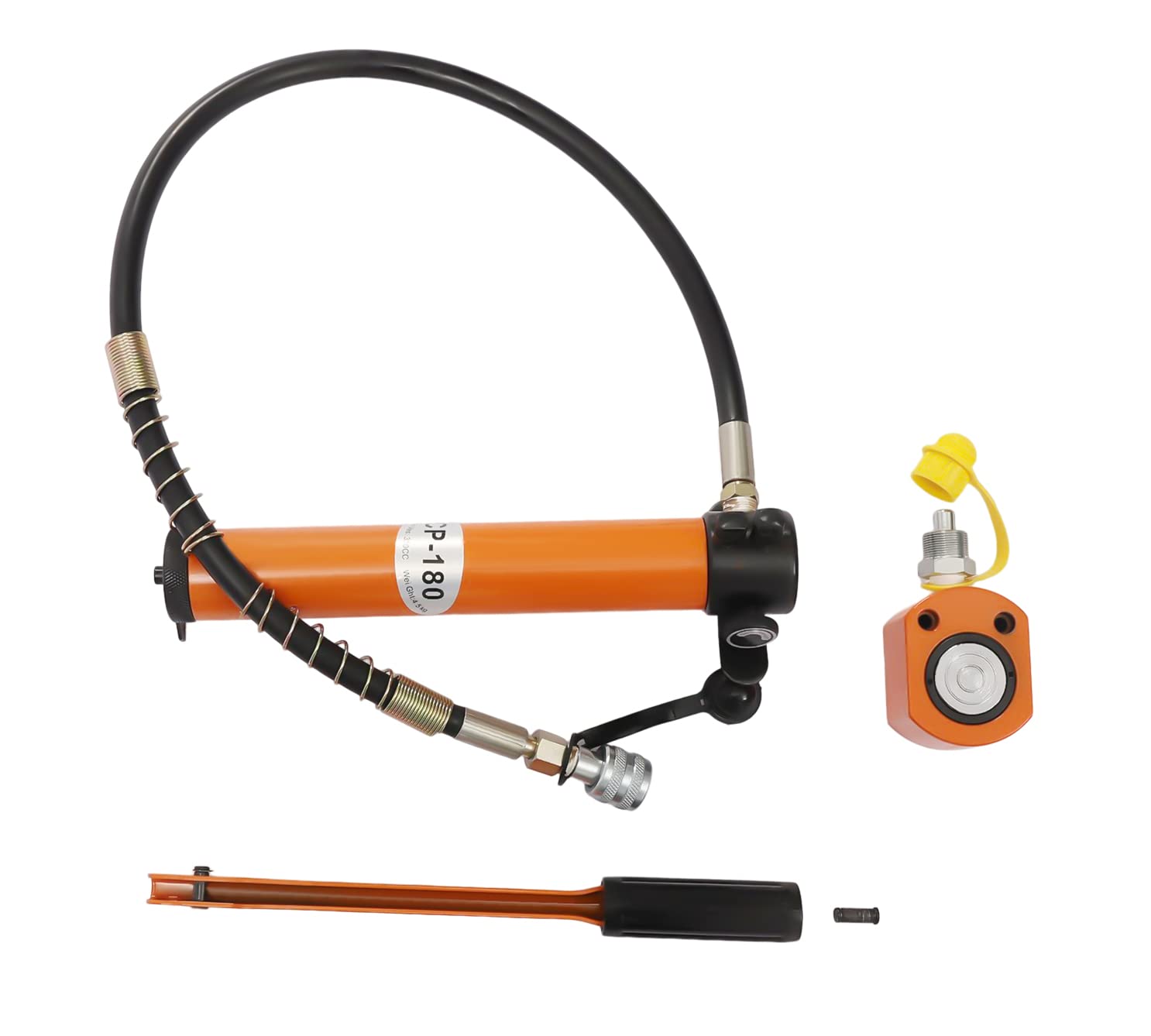 10T Hydraulic Ram Jack + CP-180 Hydraulic Hand Pump, Hydraulic Ram Pump Kit 2” Stroke Hydraulic Jack 10 Ton Hydraulic Cylinder Jack with Pressure Gauge