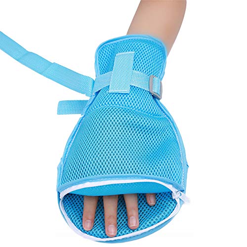 2 PCS Medical Hand Restraint Mittens Anti-Scratch Gloves for Elderly, Dementia Patient, Finger Control Mitts Snap On Safety Finger Control Devices 1 Pair
