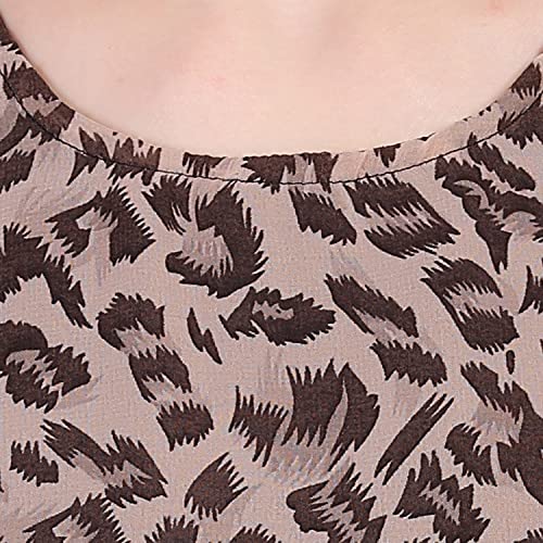 Image of Women's Pink Animal Printed Ruffle Sleeve Top, Western Style, V-Neck