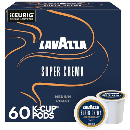 Lavazza Super Crema, Single Serve Keurig K-Cup Pods, Medium Espresso Roast Coffee, 60 Count (6 Packs of 10)
