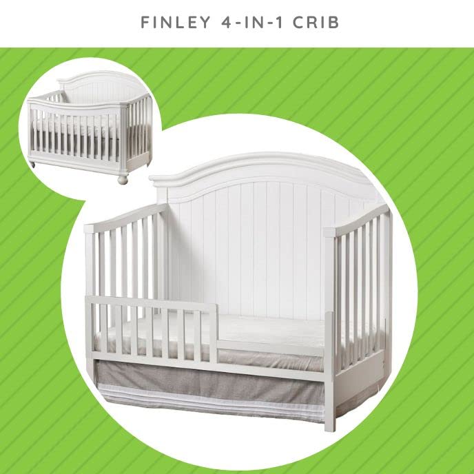 Image of Toddler Bed Safety Guard Rail for Sorelle Convertible Cribs - Solid Wood Rail for Convertible Crib to Toddler Bed Conversion - Safety Bed Rail for Children (Model #136, White)