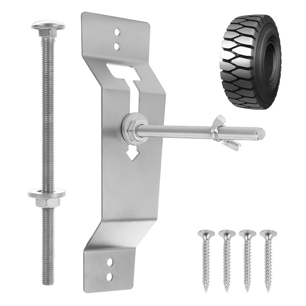 uchwyt ścienny do opon Uchwyt na koło zapasowe do montażu na ścianie Uniwersalny uchwyt na koło odporny na zużycie Oszczędność miejsca Stabilna podstawa Spare Tire Mount(Silver)