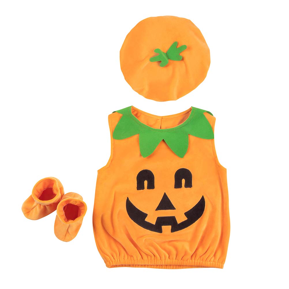 1 Set Halloween Kids Performance Costume Cute Pumpkin Themed Photo Clothing Baby Coat Hat Socks Kit Infant Kids Outfits Fit for 80cm