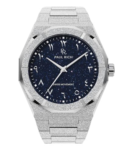 Robusto acciaio inossidabile: l'acciaio si abbina al vetro zaffiro per dare ai nostri orologi da polso da uomo prestazioni ottimali. Con resistenza all'acqua fino a 5 ATM, gli orologi da uomo Paul Rich resistono facilmente al tuo stile di vita attivo.