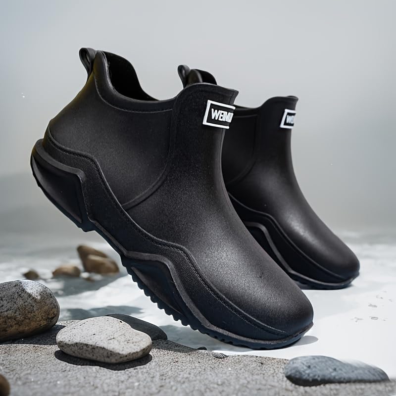 Men's Trendy Rain Boots, Non-Slip Wear-Resistant Waterproof Rain Shoes for Outdoor Working Fishing3