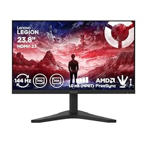 Lenovo Legion R24s | 24" Full HD Gaming Monitor | 1920x1080 | 16:9 | 144Hz | 1ms Reaktionszeit | HDMI | DisplayPort | IPS-Panel | Standfuß | Entspiegelt | TÜV Augenschutz | schwarz | 3.5. kg