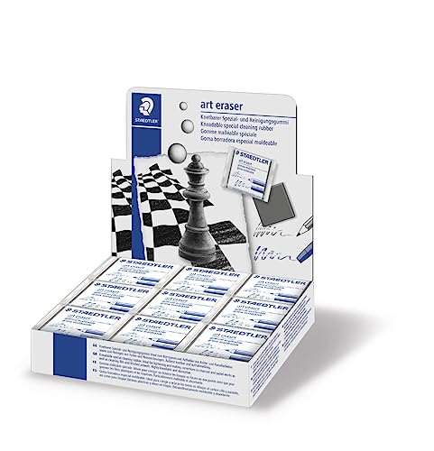 Staedtler kneadable Eraser, Artist Quality Putty Rubber, Moldable kneaded for Graphite and Charcoal, 5427, White