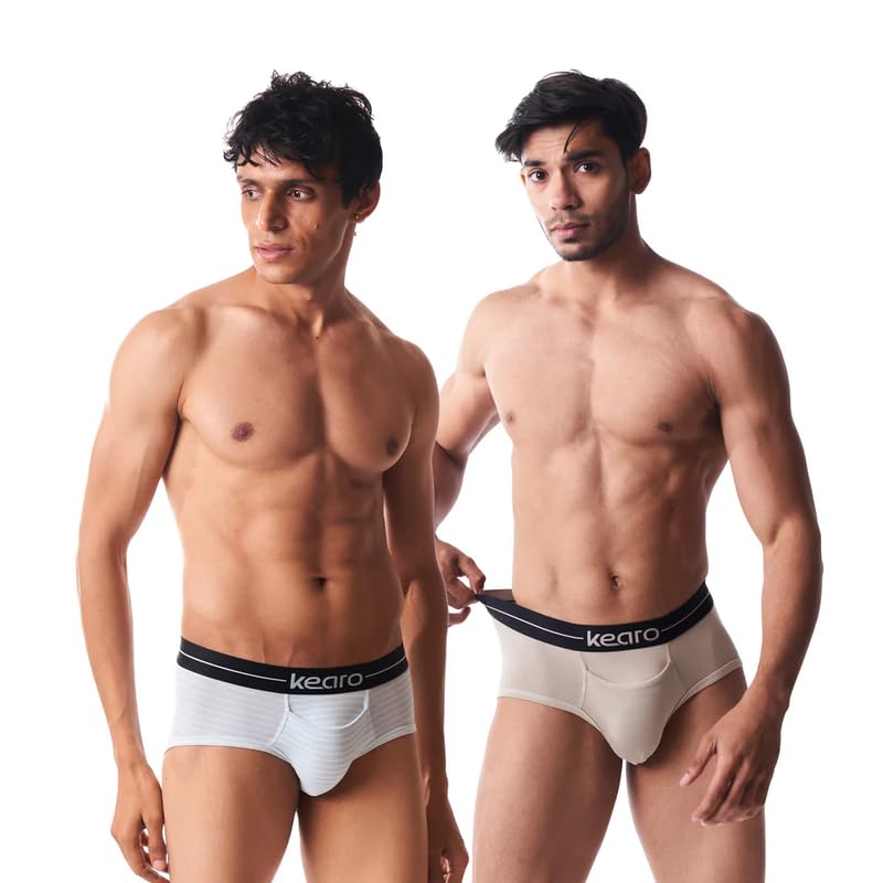Kearo Men's Underwear | Modal Brief | 4 Way Stretch, Sweat-Absorbent, Stretchable and Odour Free | Pack of 2