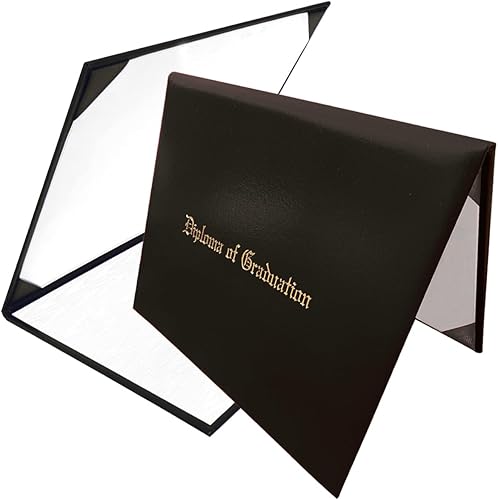 Misscom Funda para diploma de 8.5 x 11 pulgadas, certificado acolchado de cuero sintético de graduación (negro)