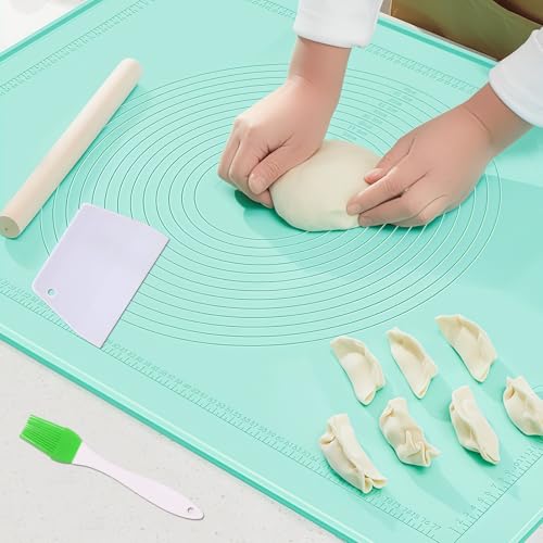 Tappetino Per Impastare con Bordo Alto 5 mm, 70×50cm con Funzione Tappetino Silicone Per Impastare Di Misurazione, Spianatoia Silicone Grande pour Cucina Domestica, Cucina