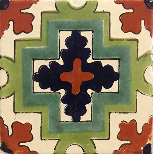 Ceramic Talavera Mexican Tile 4X4", 9 Pieces (Not Stickers) A1 Export Quality! - Ex212 #TOP1