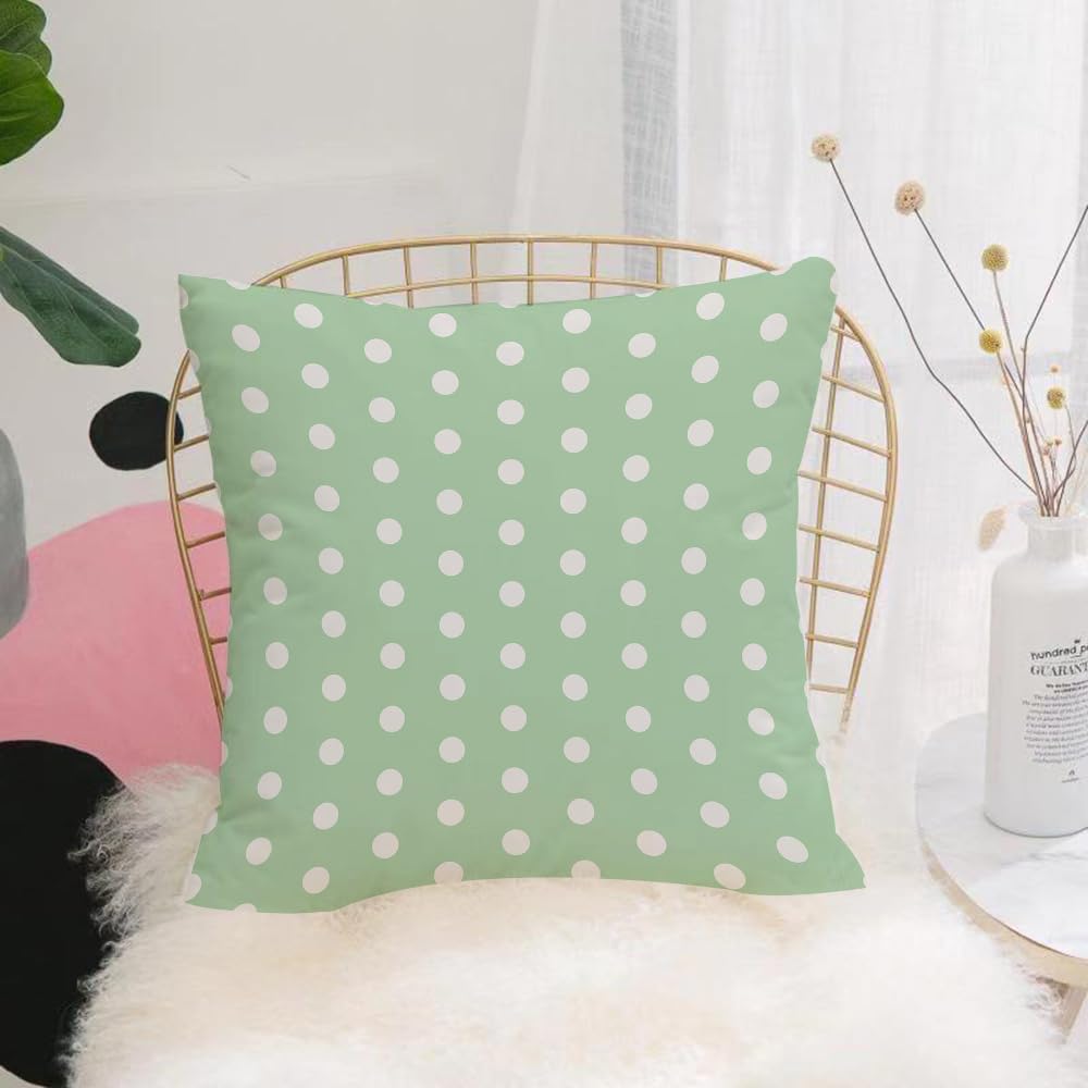HYMSXW Cushion Cover,Throw Pillow Case Home Decorative for Living Room Bedroom Sofa Chair 20X20 Inch,Mint,Classical Old Fashioned Polka Dots Pattern on Light Green Fresh Back1,Pillowcase 50X50cm
